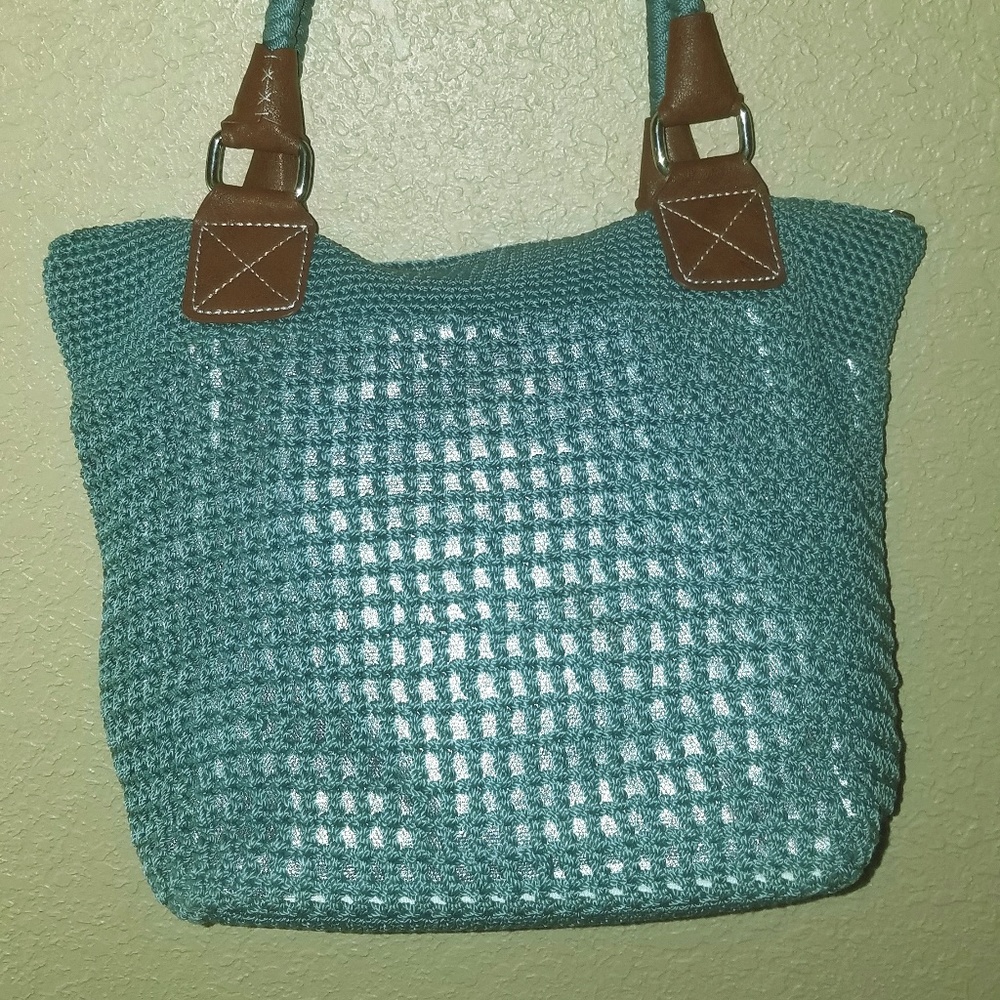 The Sak ~ Tan Macrame Crochet Shoulder Bag - image 1